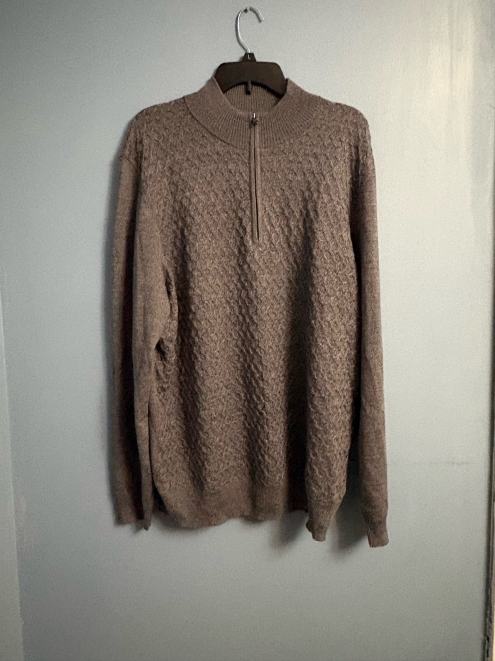 Men's Grey Half-Zip Textured Sweater by Joseph Aboud